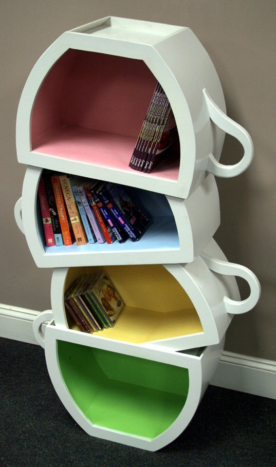 tea cup bookcase