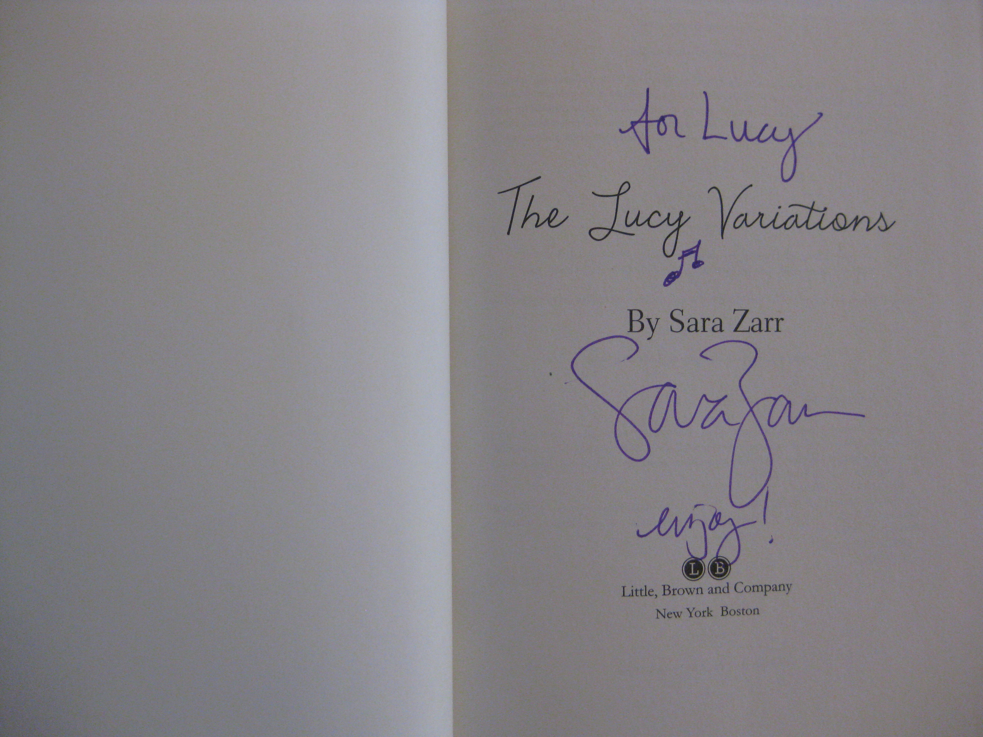 The Lucy Variations hc signed