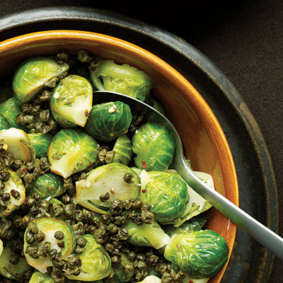 brussels sprouts and fried capers