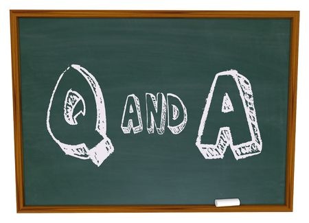 q and a chalkboard