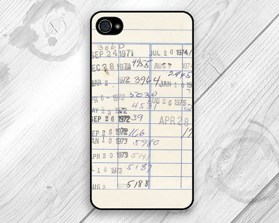 library card catalog phone case